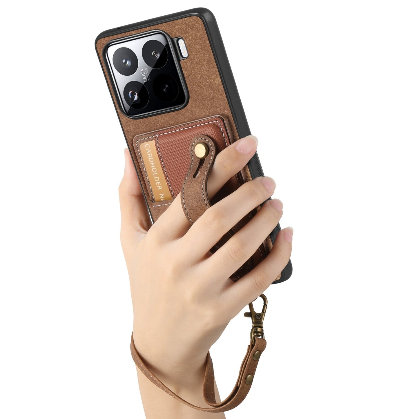 For Xiaomi 15 Pro Retro Cross Wristband Wallet Leather Back Phone Case(Brown)