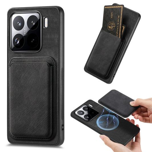 For Xiaomi 15 Retro Leather Card Bag Magnetic Phone Case(Black)