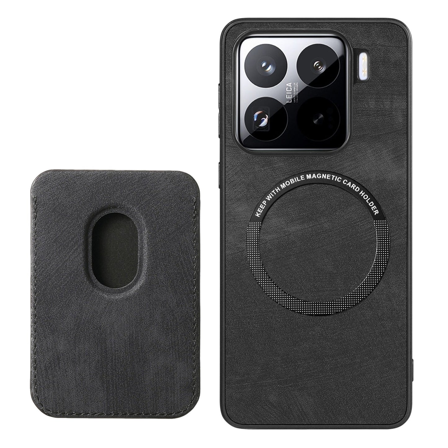 For Xiaomi 15 Retro Leather Card Bag Magnetic Phone Case(Black)