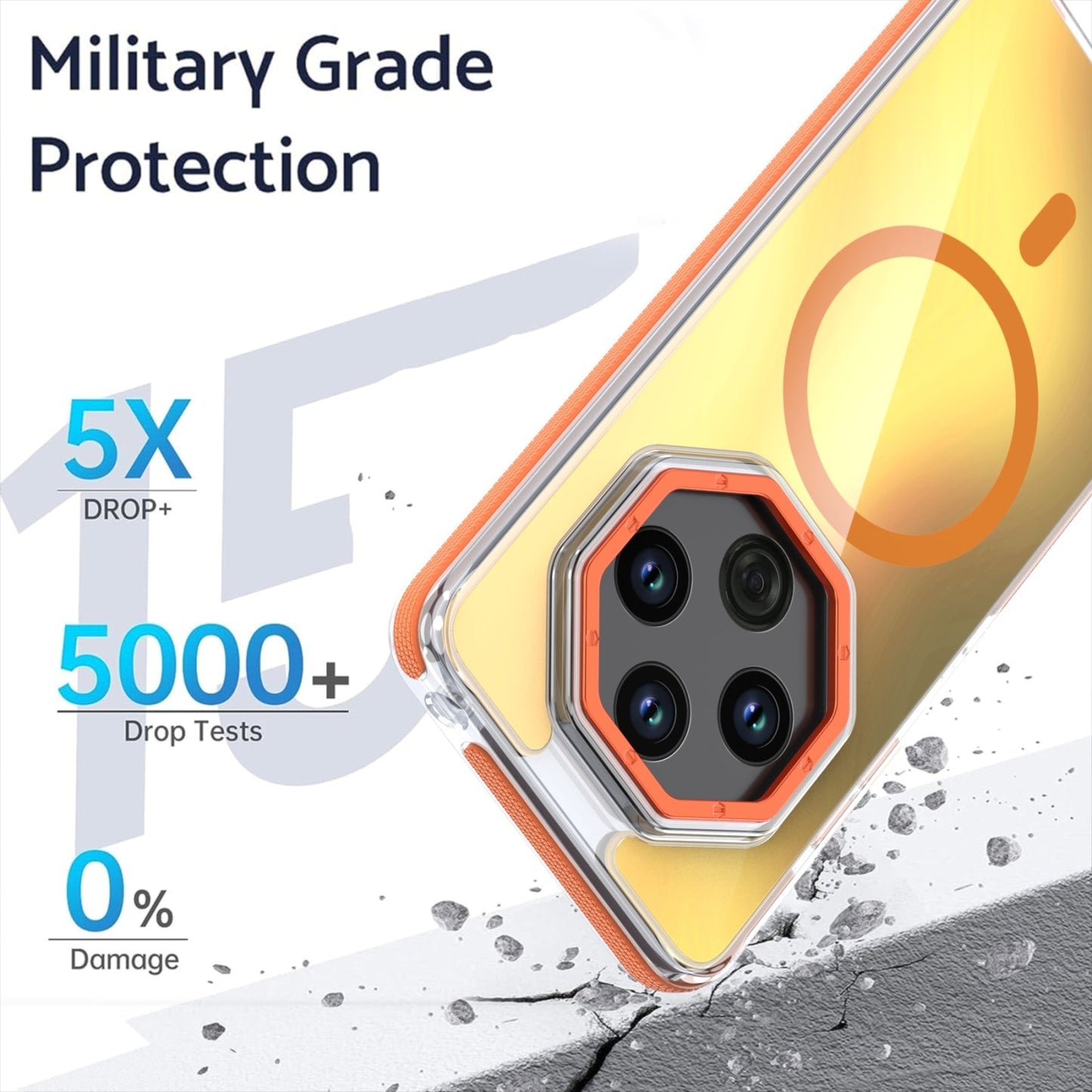 For Xiaomi Redmi 14C 4G Dual-Color Gradient Discolor MagSafe Phone Case(Orange)