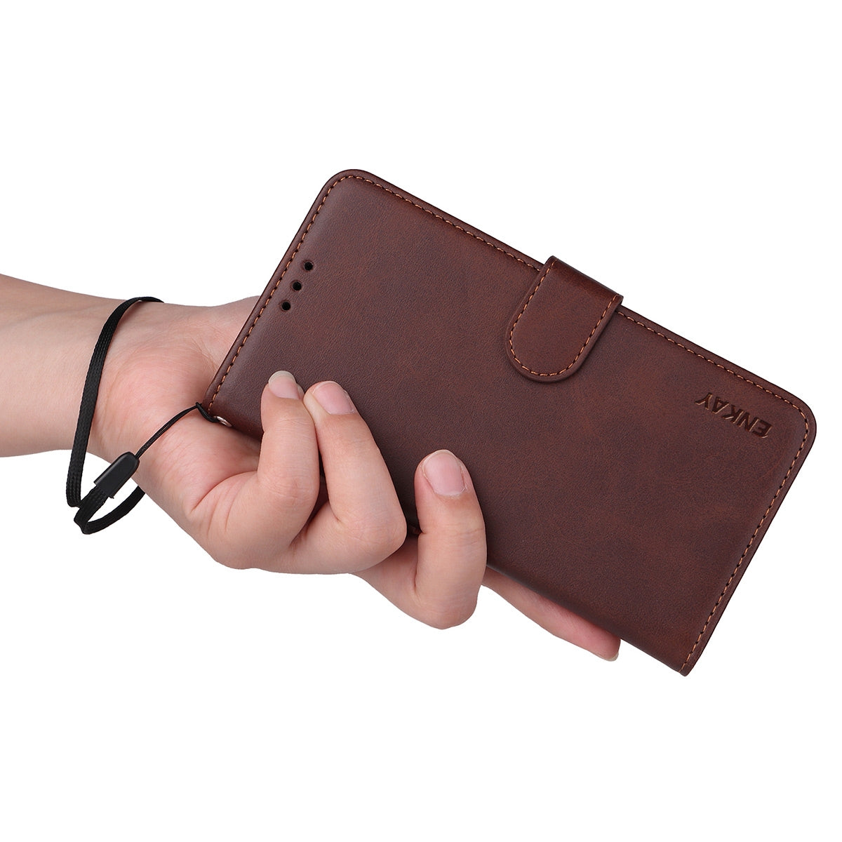 For iPhone 16e ENKAY Card Wallet Calf Texture Leather Phone Case with Screen Film(Pink)