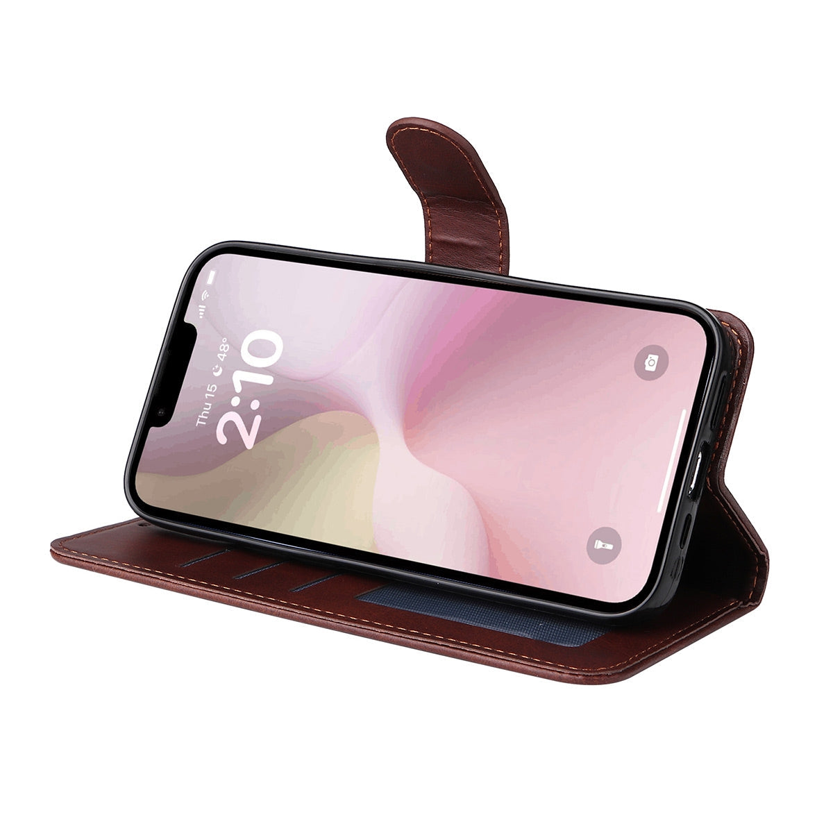 For iPhone 16e ENKAY Card Wallet Calf Texture Leather Phone Case with Screen Film(Pink)