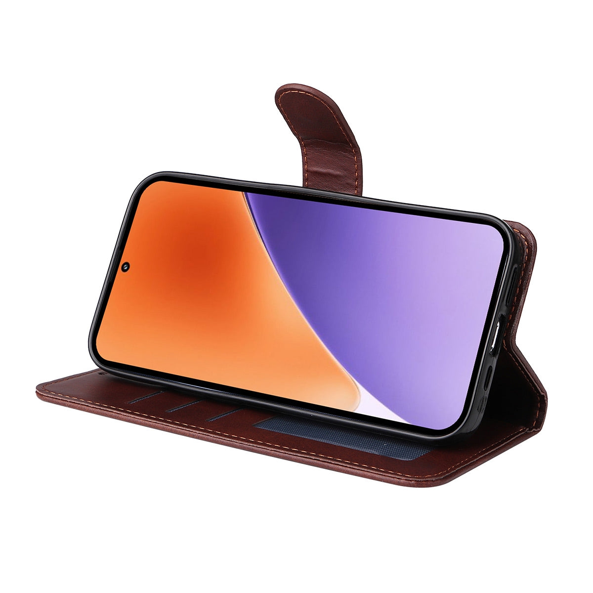 For Xiaomi 15 ENKAY Card Wallet Calf Texture Leather Phone Case with Screen Film(Brown)