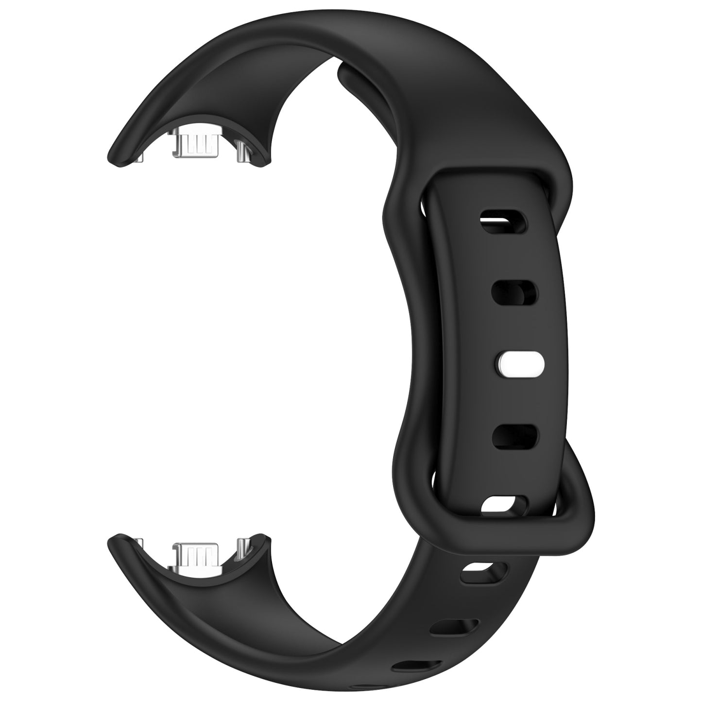 For Xiaomi Smart Band 10 / 9 / 8 Splayed Tail Reverse Buckle Silicone Watch Band(Black)