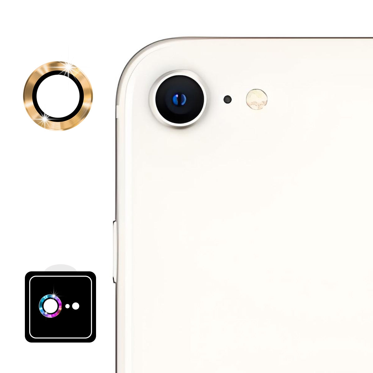 For iPhone 16e ENKAY 9H Rear Lens Aluminium Alloy Tempered Glass Film(Golden)