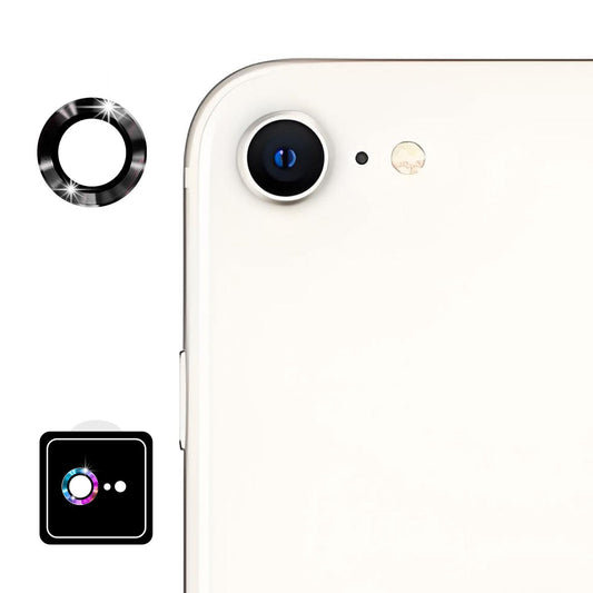 For iPhone 16e ENKAY 9H Rear Lens Aluminium Alloy Tempered Glass Film(Black)