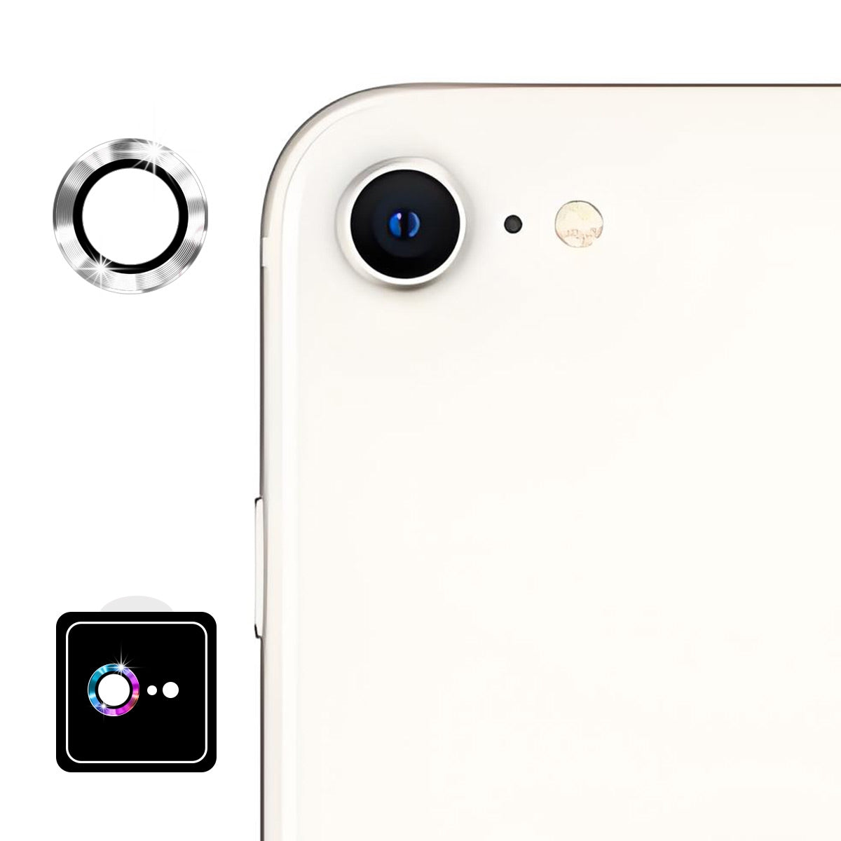 For iPhone 16e ENKAY 9H Rear Lens Aluminium Alloy Tempered Glass Film(Silver)