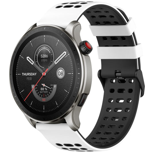 Three Rows Hole Two Color Silicone Watch Band, For Amazfit Watch 22mm