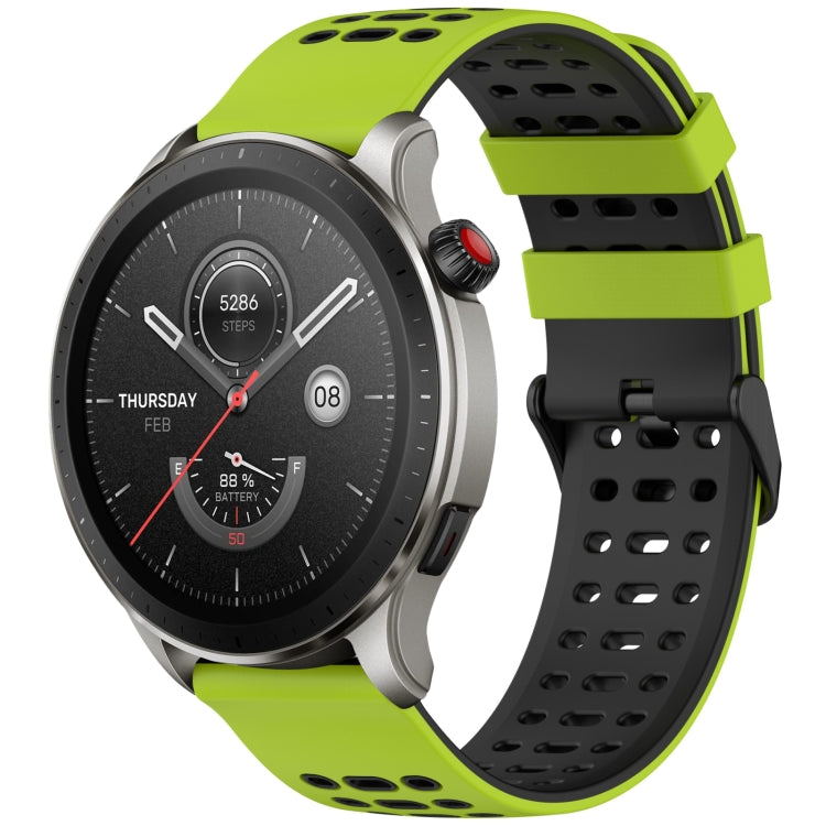 Three Rows Hole Two Color Silicone Watch Band, For Amazfit Watch 22mm