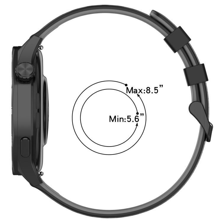 Three Rows Hole Two Color Silicone Watch Band, For Amazfit Watch 22mm