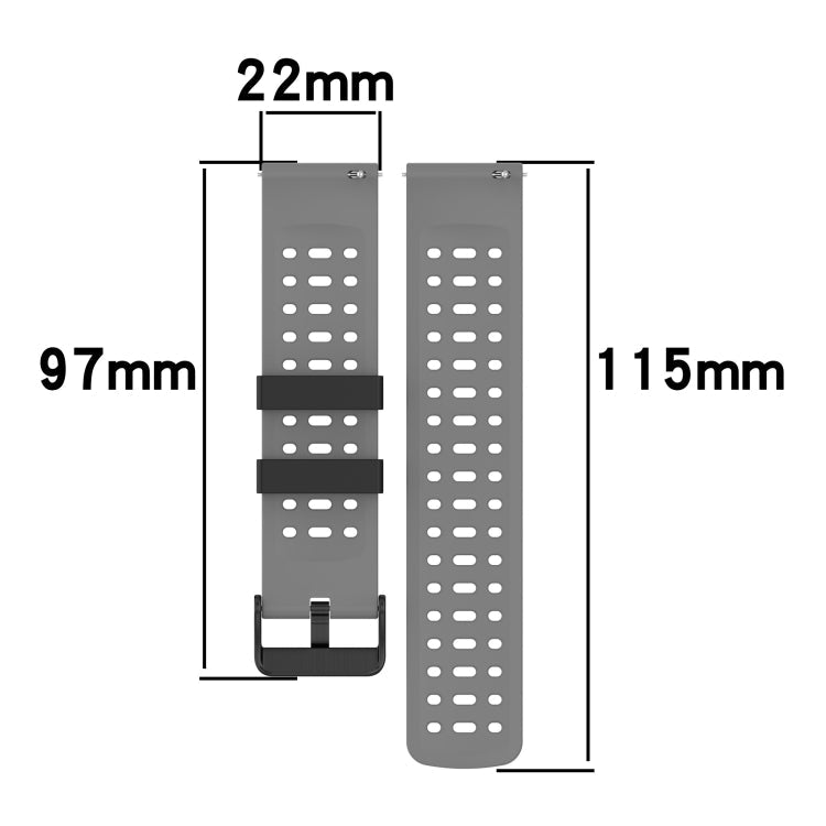 Three Rows Hole Two Color Silicone Watch Band, For Amazfit Watch 22mm