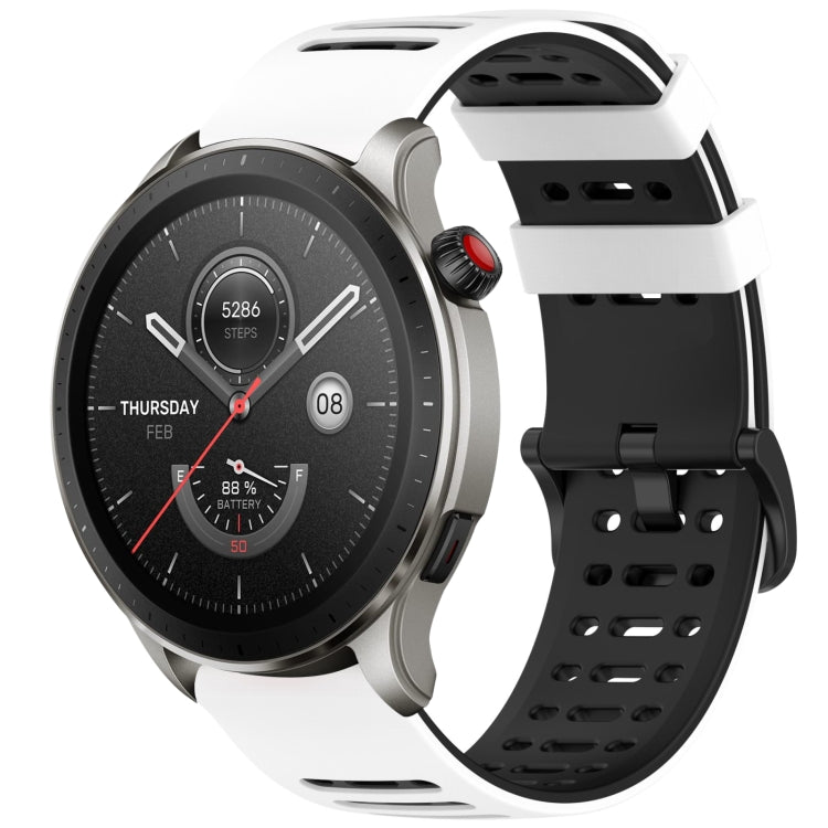 Hollow Three Rows Hole Two Color Silicone Watch Band, For Amazfit Watch 22mm