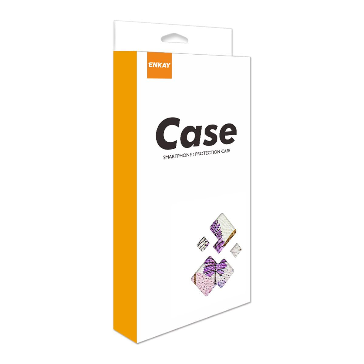 For iPhone 16e ENKAY Painted Leather Phone Case with Card Slots ? Holder(Love Pattern)