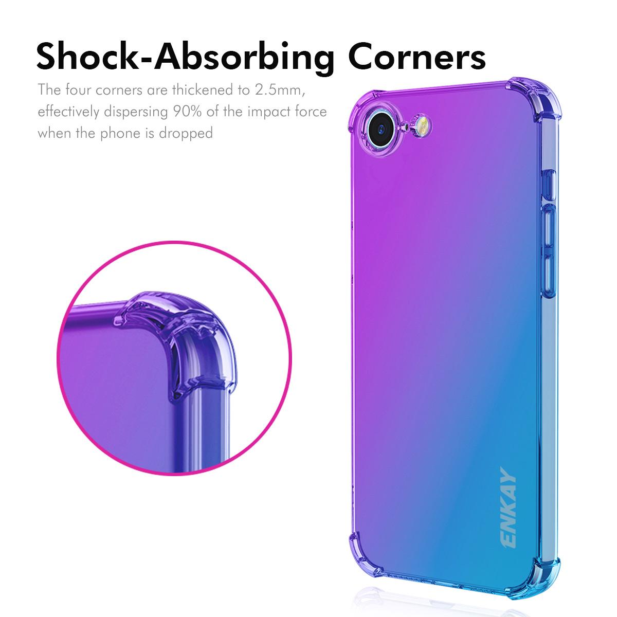 For iPhone 16e ENKAY Hat-Prince Gradient Airbag TPU Phone Case(Pink Gold)