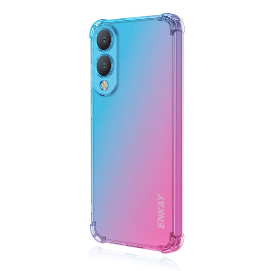 For Samsung Galaxy S25 Edge 5G ENKAY Hat-Prince Gradient Airbag TPU Phone Case(Blue Pink)