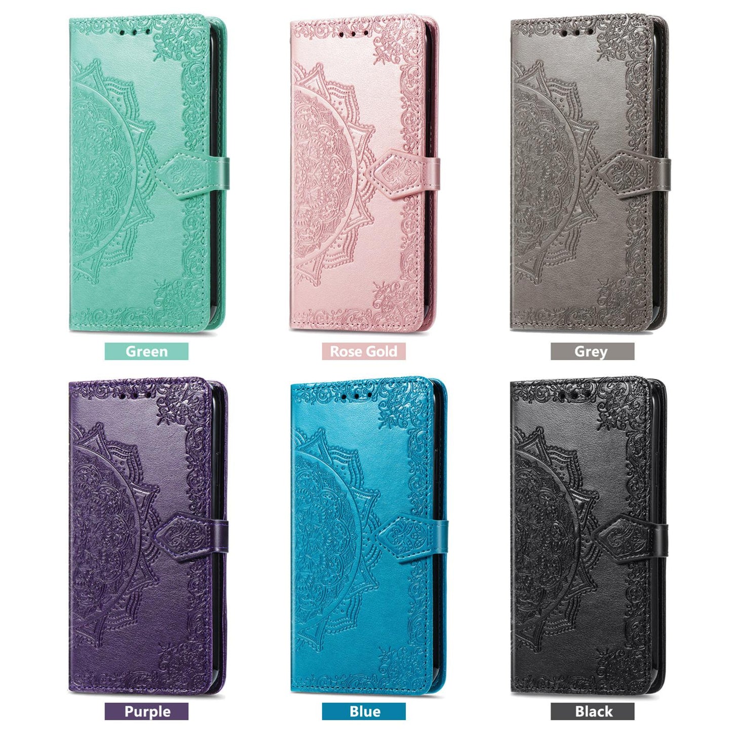 For iPhone 16e Mandala Flower Embossed Leather Phone Case(Rose Gold)