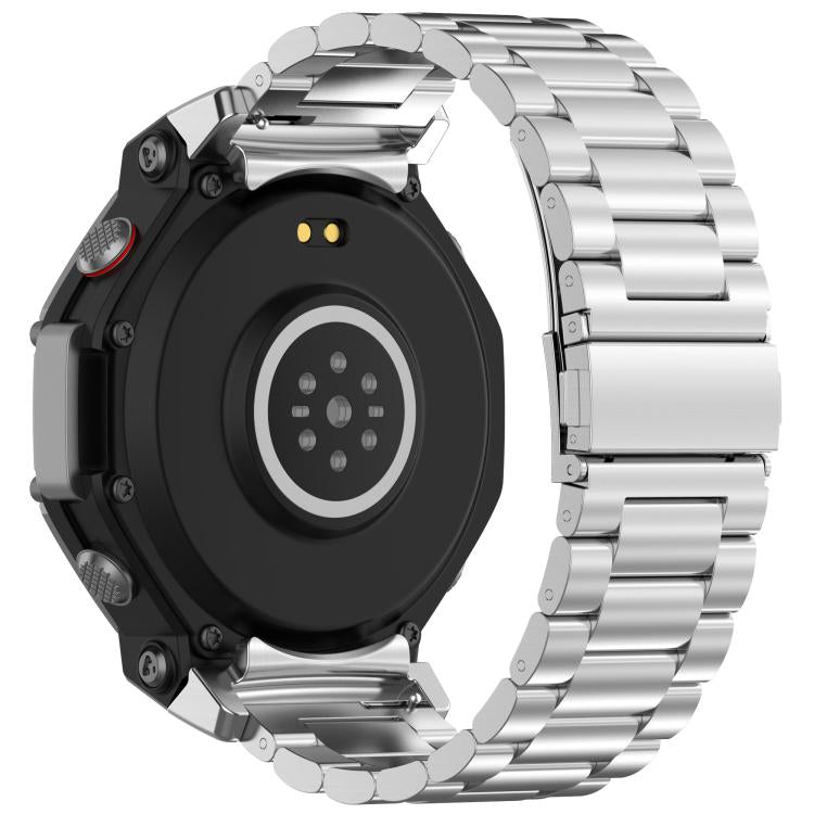 Three Beads Stainless Steel Metal Watch Band, For Amazfit T-REX 3