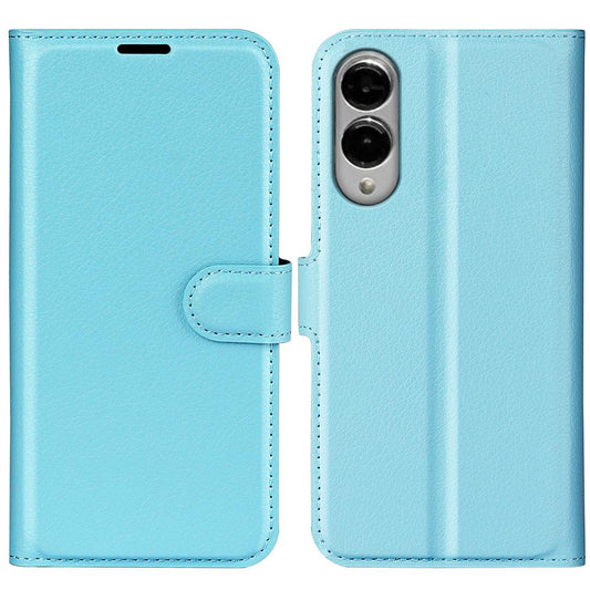 For Samsung Galaxy S25 Edge 5G Litchi Texture Horizontal Flip Leather Phone Case with Holder(Blue)