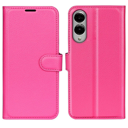 For Samsung Galaxy S25 Edge 5G Litchi Texture Horizontal Flip Leather Phone Case with Holder(Rose Red)