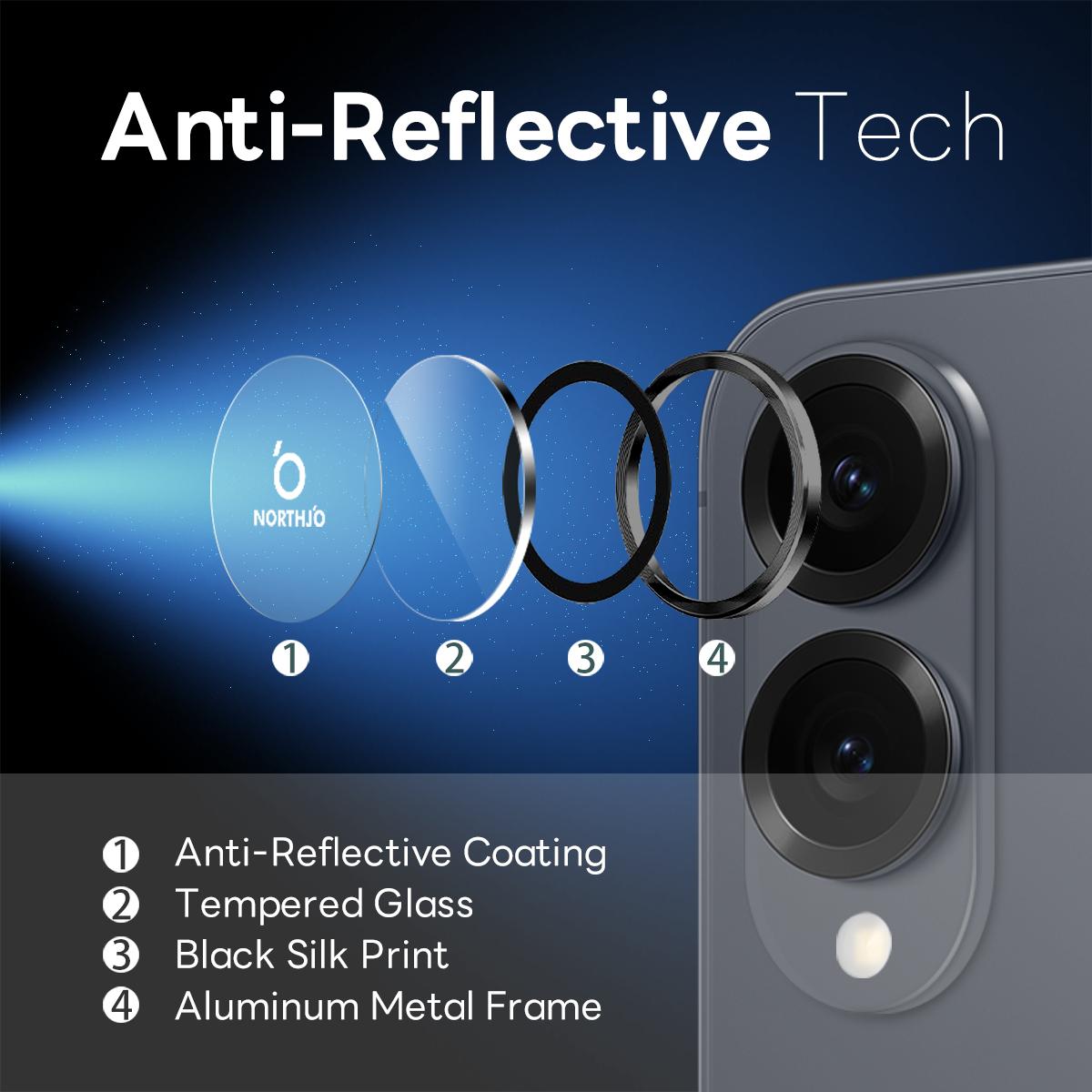 For Samsung Galaxy S25 Edge 5G NORTHJO Camera Lens Protector CD Metal Ring Tempered Glass Film(Black)