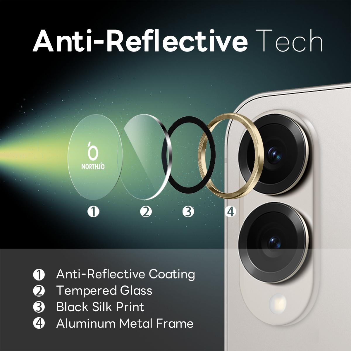 For Samsung Galaxy S25 Edge 5G NORTHJO Camera Lens Protector CD Metal Ring Tempered Glass Film(Gold)