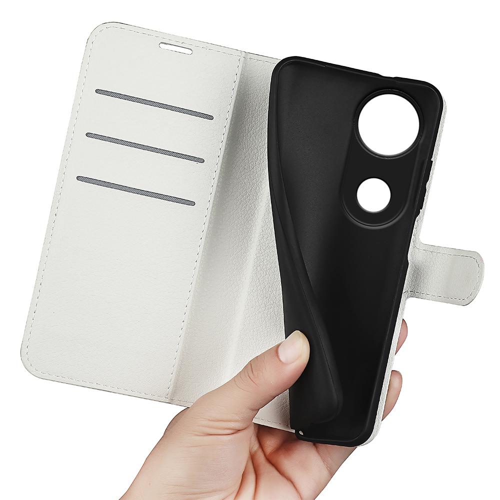 For vivo V50 Global Litchi Texture Horizontal Flip Leather Phone Case with Holder(White)
