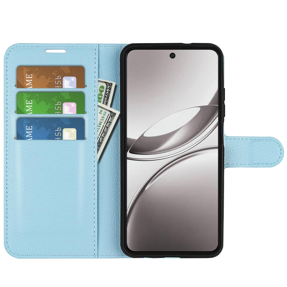 For vivo V50 Global Litchi Texture Horizontal Flip Leather Phone Case with Holder(Blue)