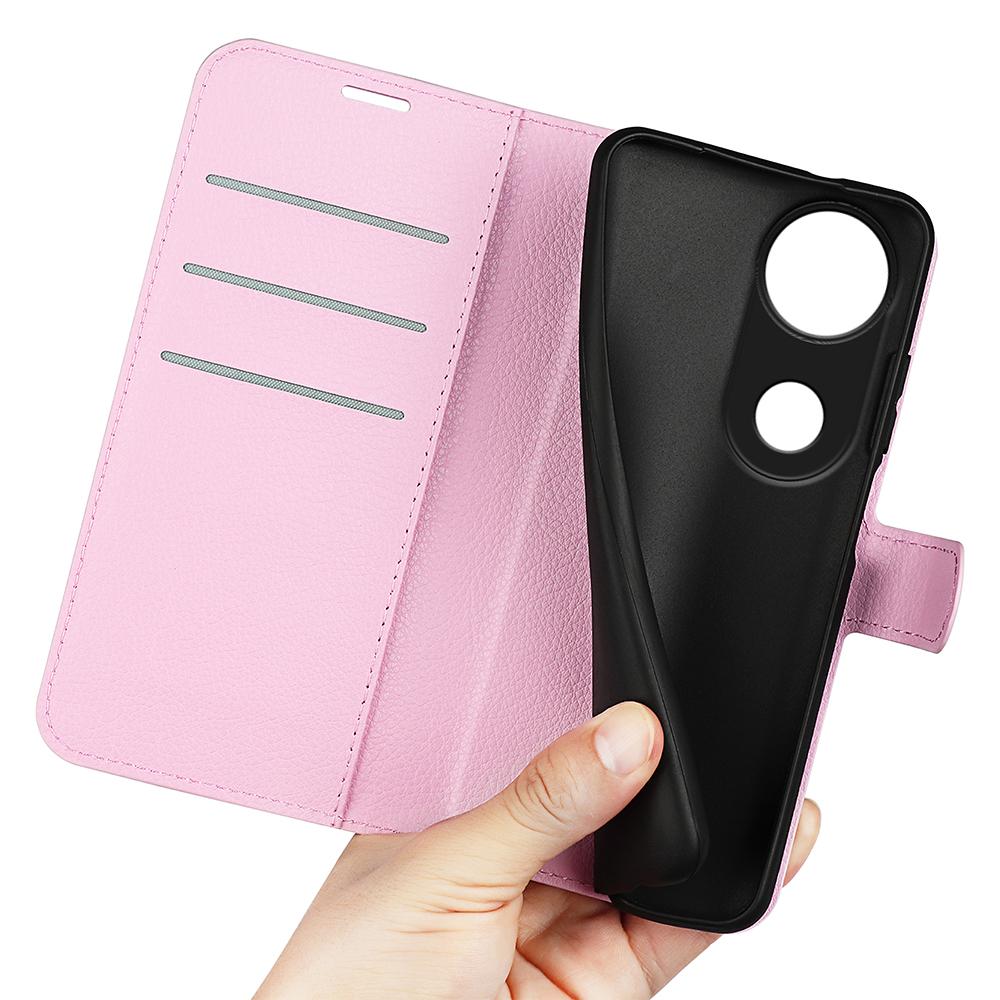 For vivo V50 Global Litchi Texture Horizontal Flip Leather Phone Case with Holder(Pink)