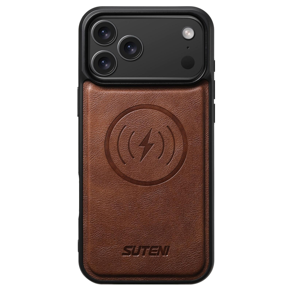 Compatible with iPhone 18 Pro Max Suteni G5 Cowhide Leather MagSafe Magnetic Phone Case - Brown