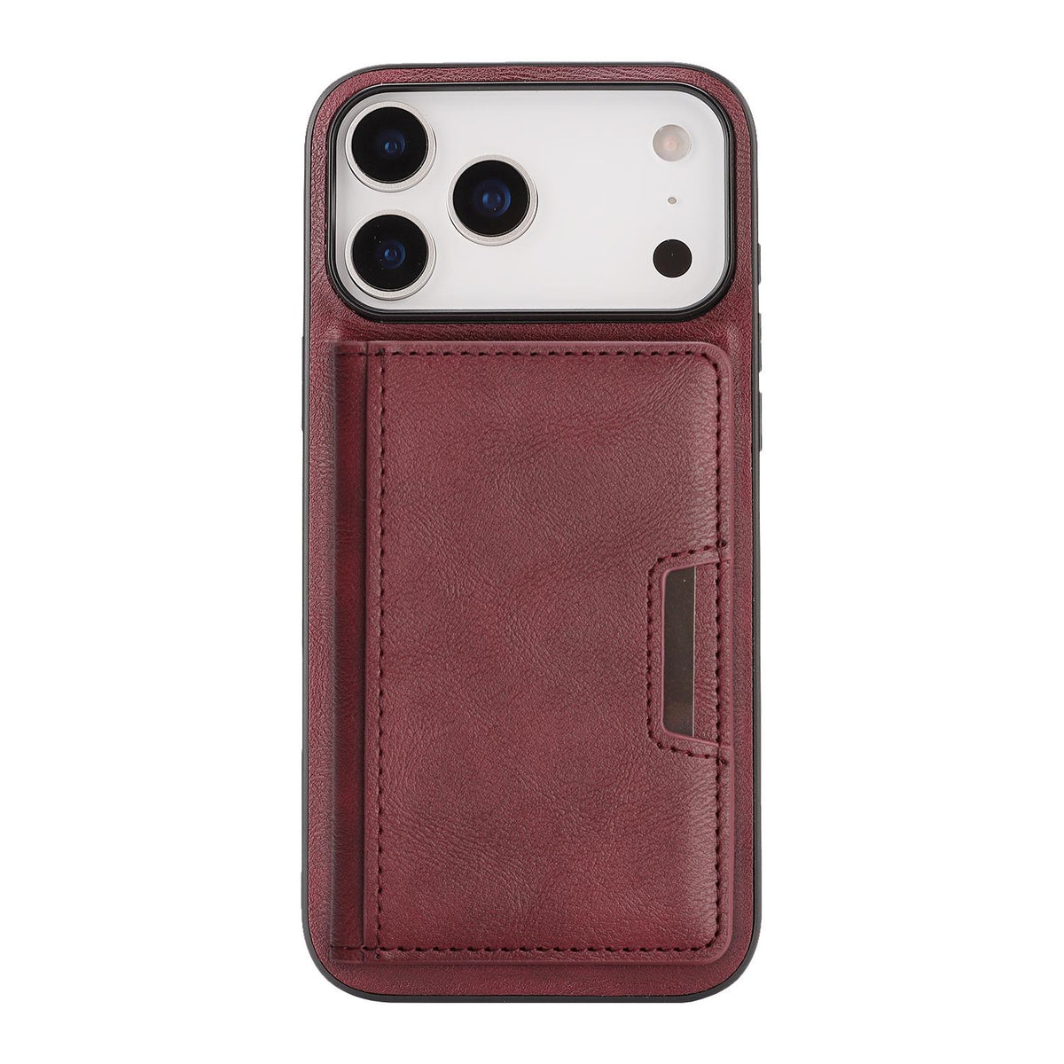 Compatible with iPhone 18 Pro Max Kalebol Strong MagSafe Magnetic Two-Fold Card Bag Leather Phone Case - Red