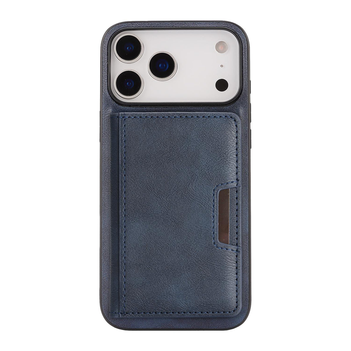 Compatible with iPhone 18 Pro Max Kalebol Strong MagSafe Magnetic Two-Fold Card Bag Leather Phone Case - Blue