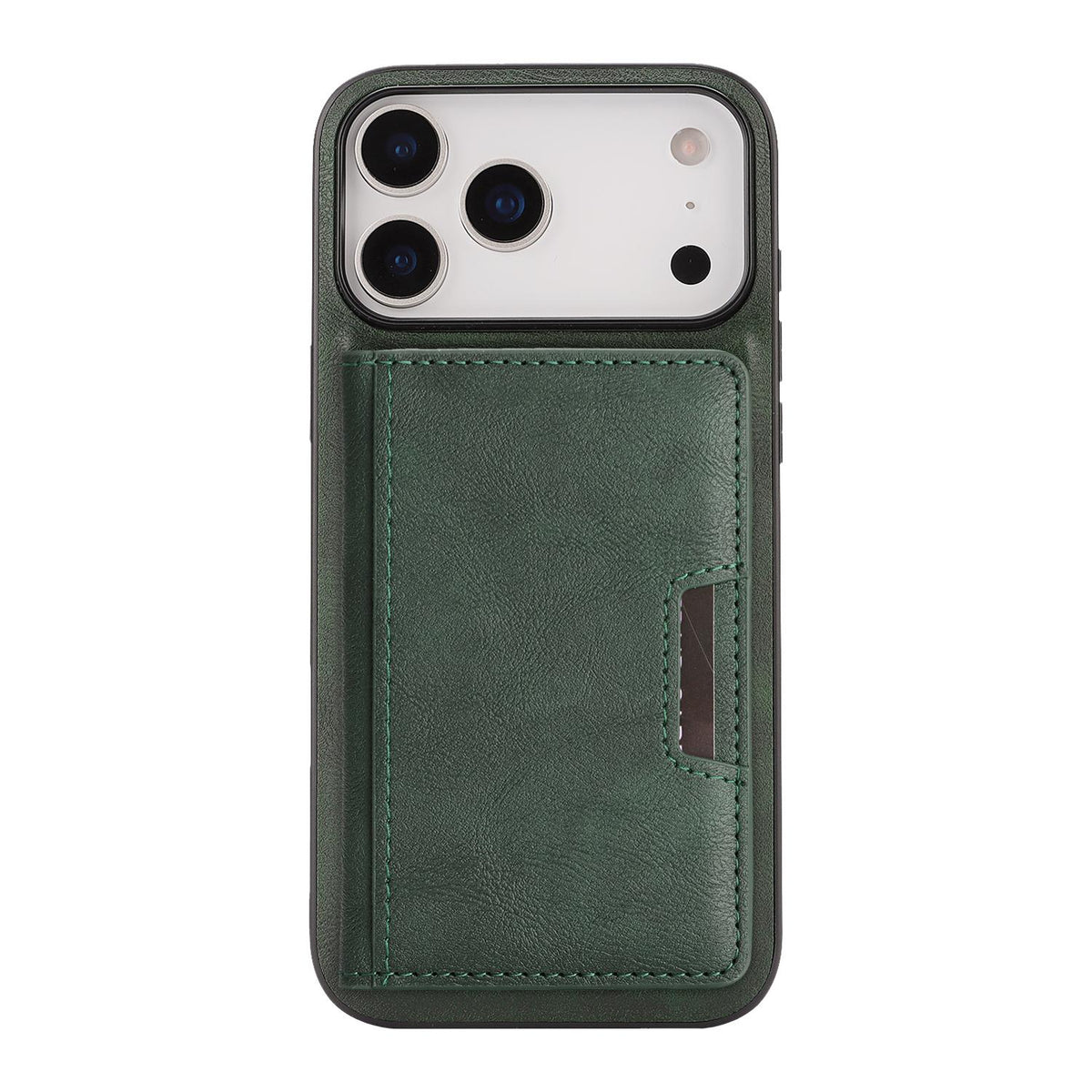 Compatible with iPhone 18 Pro Kalebol Strong MagSafe Magnetic Two-Fold Card Bag Leather Phone Case - Green