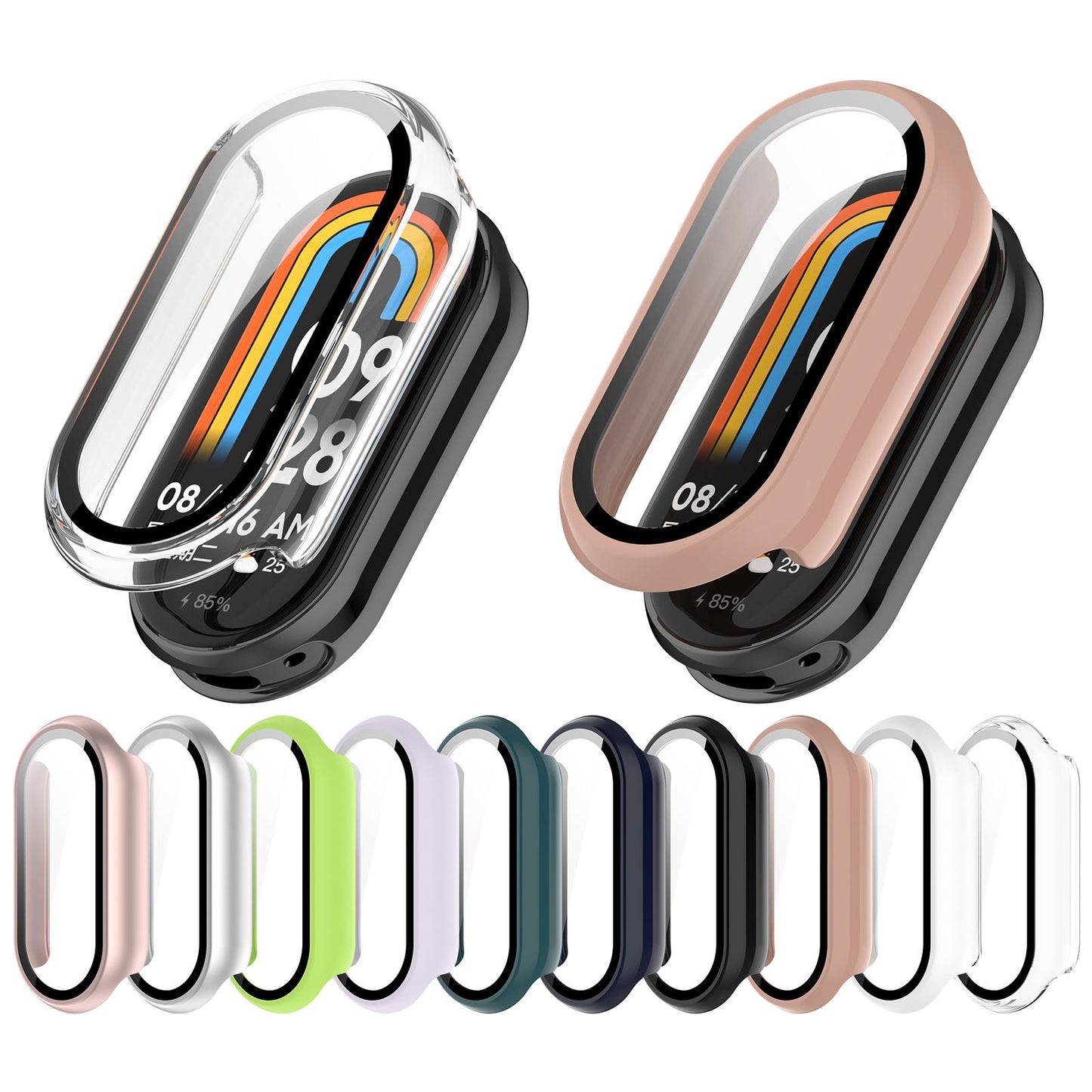 For Xiaomi Smart Band 10 / 10 NFC Tempered Film Integrated PC Watch Protective Cover(Black)