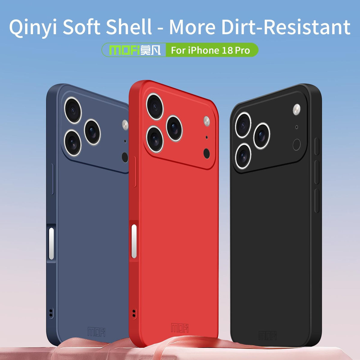 Compatible with iPhone 18 Pro MOFI Caring Soft Shell Liquid Silicone Skin Feel Phone Case - White
