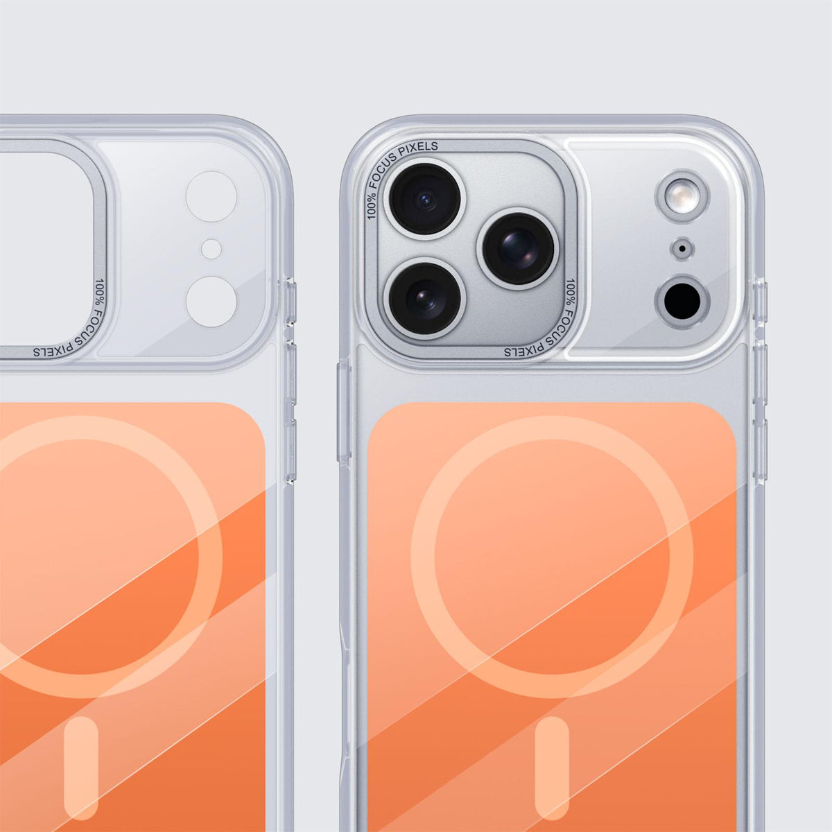 Compatible with iPhone 18 Pro Max Kalebol Transparent Magnetic MagSafe Skin Feel Phone Case - Orange