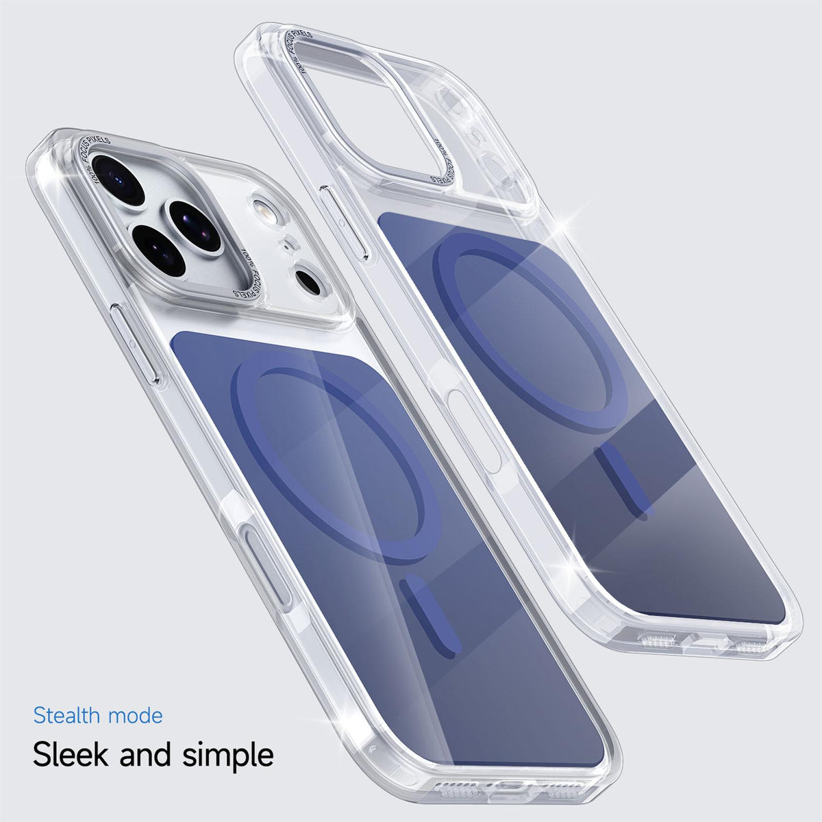 Compatible with iPhone 18 Pro Max Kalebol Transparent Magnetic MagSafe Skin Feel Phone Case - Blue