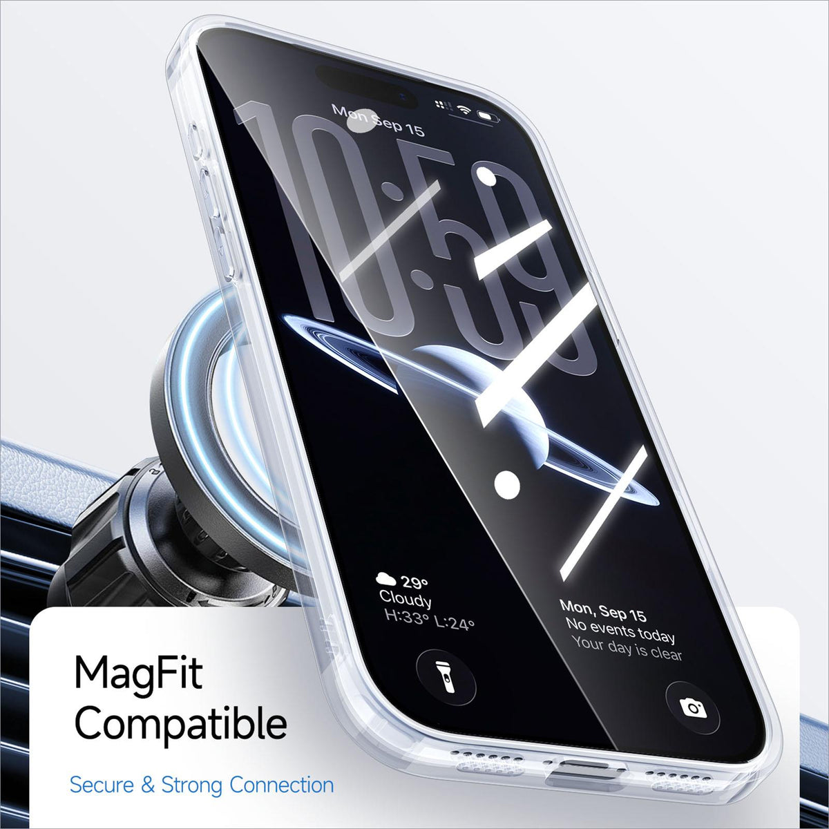 Compatible with iPhone 18 Pro Max Kalebol Transparent Magnetic MagSafe Skin Feel Phone Case - White