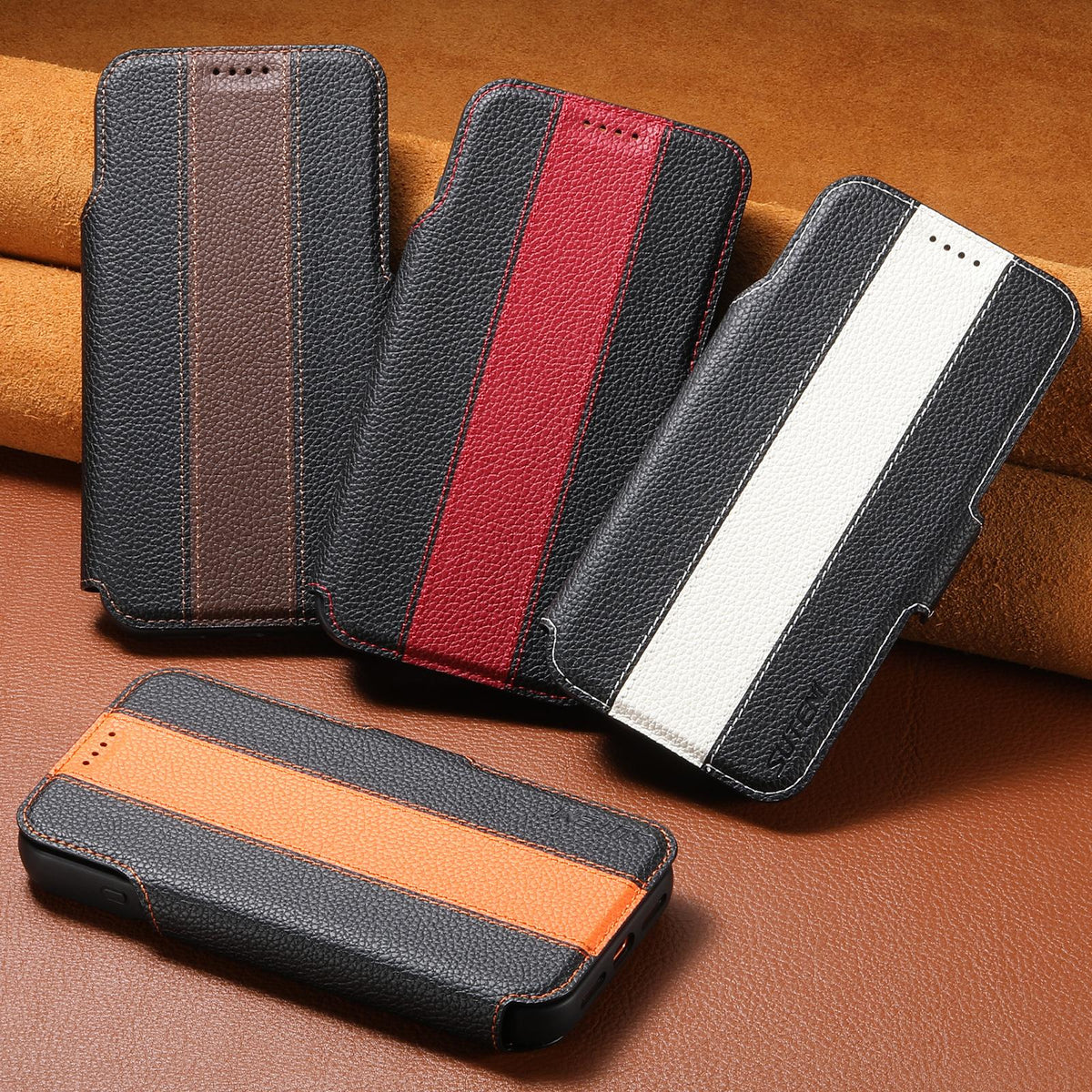 Compatible with iPhone 18 Pro Max Suteni Q08 2-in-1 Multi-function Magnetic Wallet Big Litchi Vegan Leather Phone Case - White