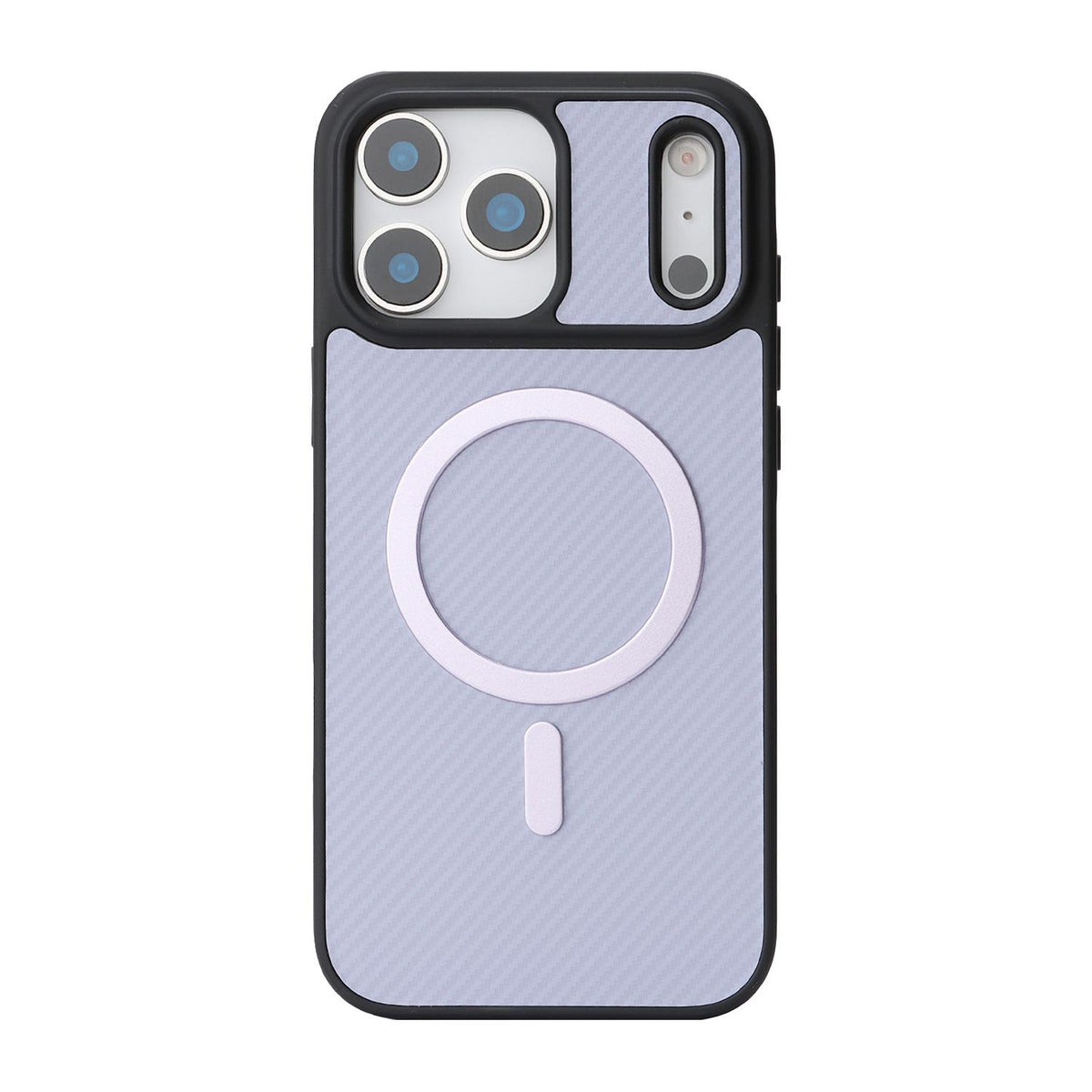 Compatible with iPhone 18 Pro Max Carbon Fiber MagSafe Phone Case - Purple