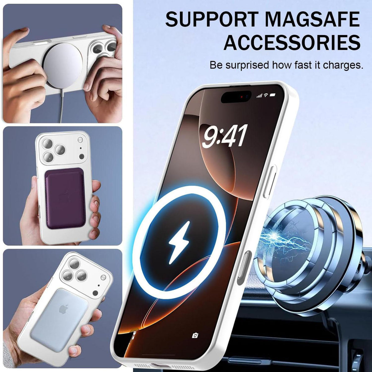 Compatible with iPhone 18 Pro Max Ultra thin Metallic TPU MagSafe Phone Case with Lens Film - Silver