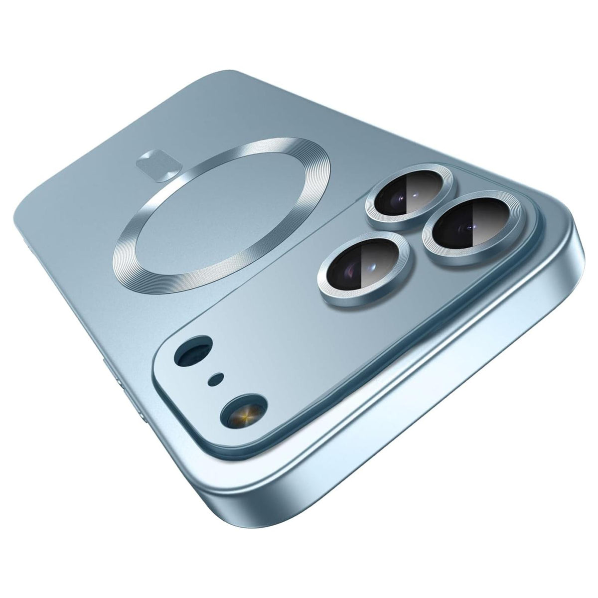 Compatible with iPhone 18 Pro Max Ultra thin Metallic TPU MagSafe Phone Case with Lens Film - Sierra Blue