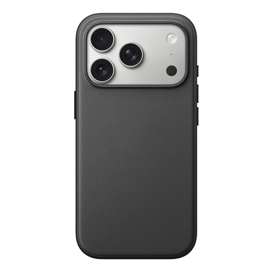 Compatible with iPhone 18 Pro Max Official Tech Fabric Texture Side-Adhesive TPU Magnetic Phone Case with Camera Button - Black