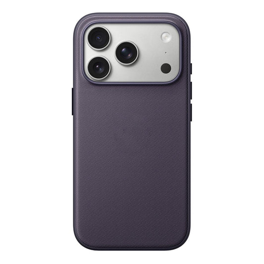 Compatible with iPhone 18 Pro Max Official Tech Fabric Texture Side-Adhesive TPU Magnetic Phone Case with Camera Button - Purple