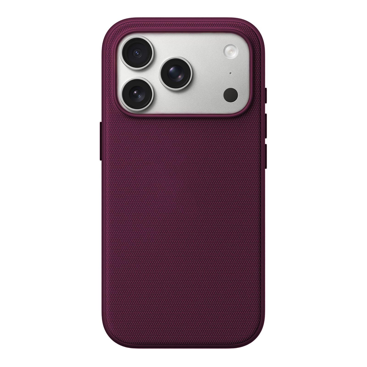 Compatible with iPhone 18 Pro Max Official Tech Fabric Texture Side-Adhesive TPU Magnetic Phone Case with Camera Button - Cherry Red