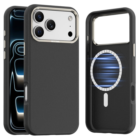 Compatible with iPhone 18 Pro Max Mocome Plain Magnetic Shockproof Phone Case - Black