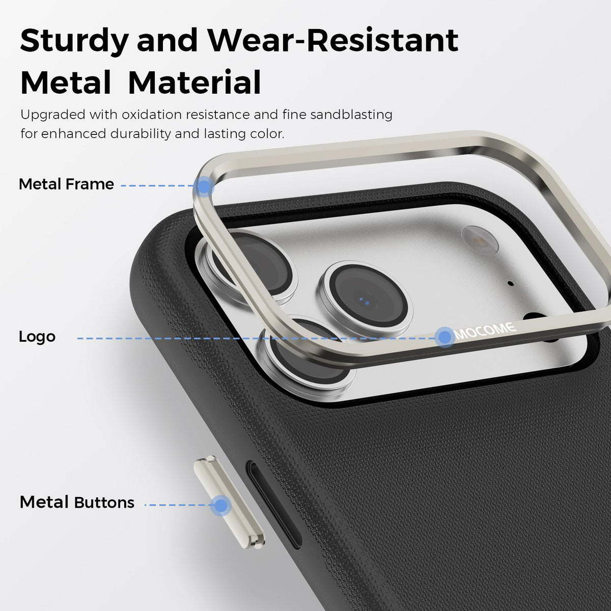 Compatible with iPhone 18 Pro Max Mocome Plain Magnetic Shockproof Phone Case - Black