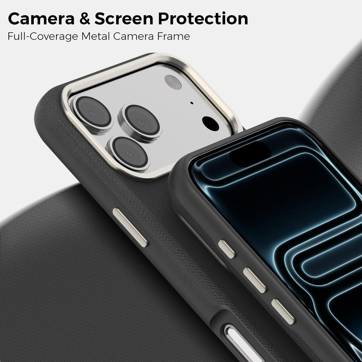 Compatible with iPhone 18 Pro Max Mocome Plain Magnetic Shockproof Phone Case - Black