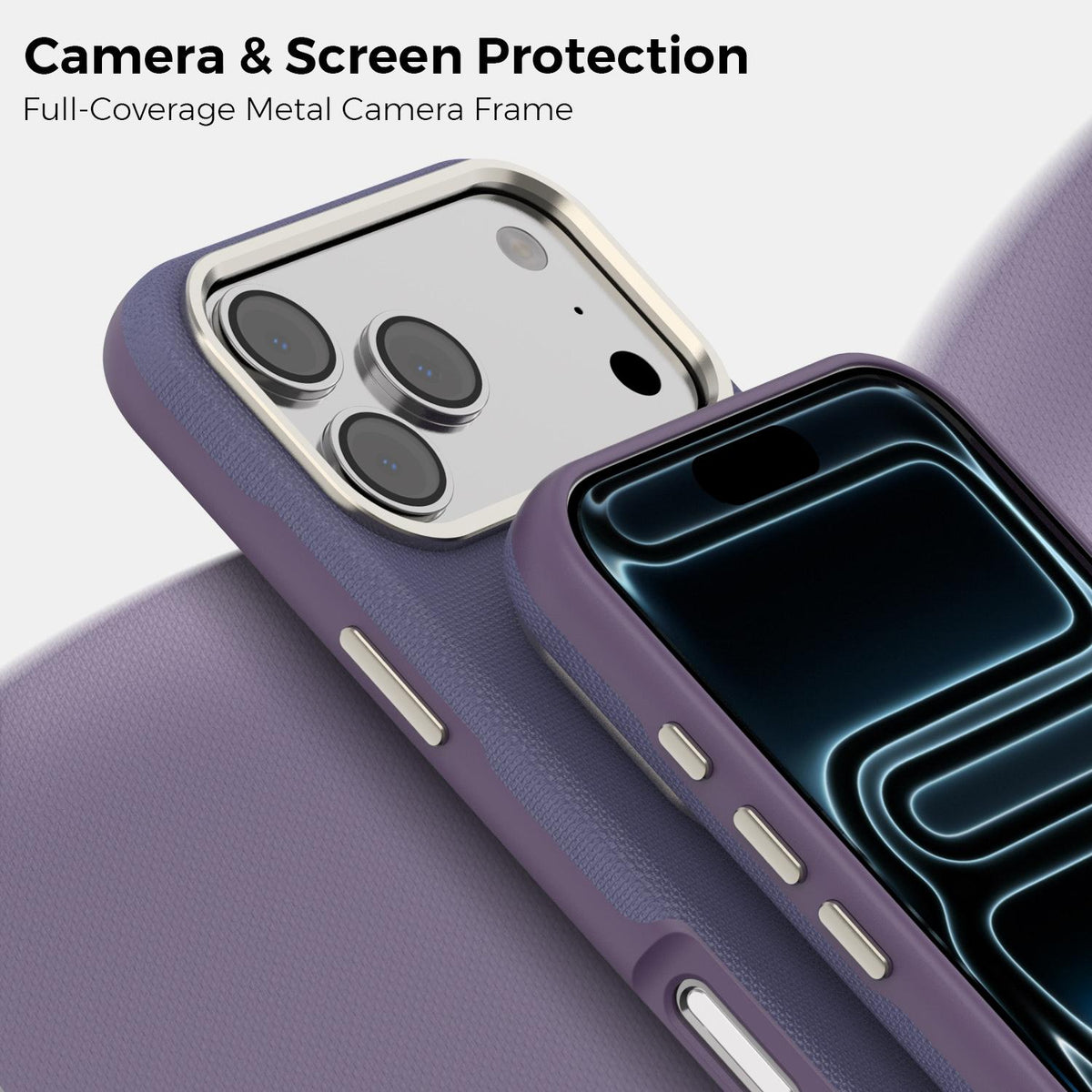 Compatible with iPhone 18 Pro Max Mocome Plain Magnetic Shockproof Phone Case - Purple