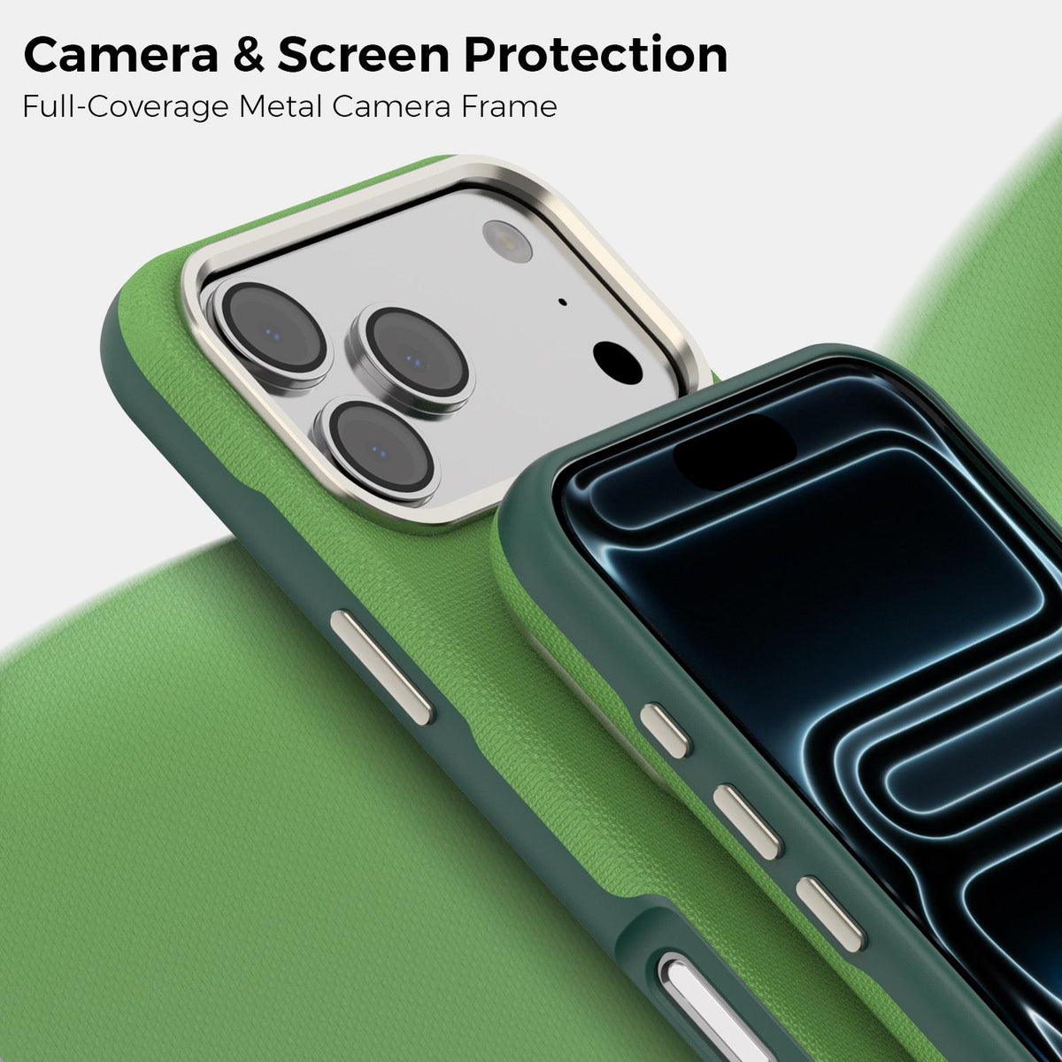 Compatible with iPhone 18 Pro Max Mocome Plain Magnetic Shockproof Phone Case - Green