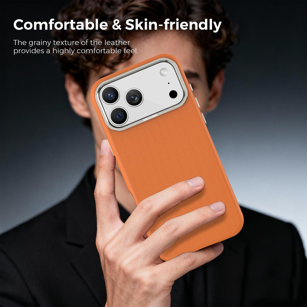Compatible with iPhone 18 Pro Max Mocome Plain Magnetic Shockproof Phone Case - Orange